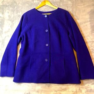 Talbots Women’s Purple Soft Lightweight Wool Blend Jacket Size 16